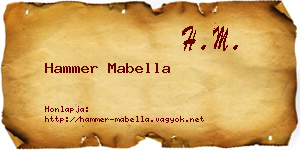Hammer Mabella névjegykártya